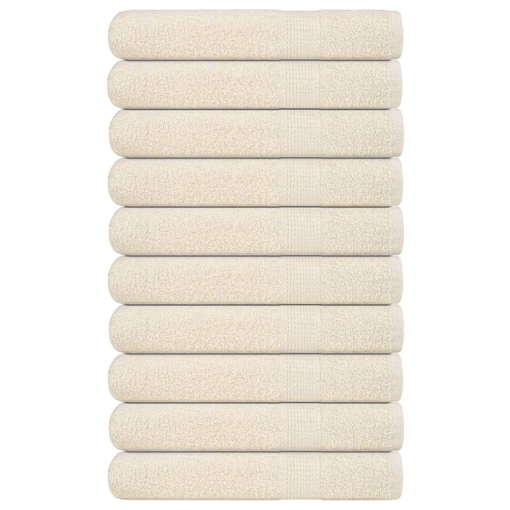 Toallas Vidaxl 10 pc 100x200 cm 360 g m² 100% de crema de algodón