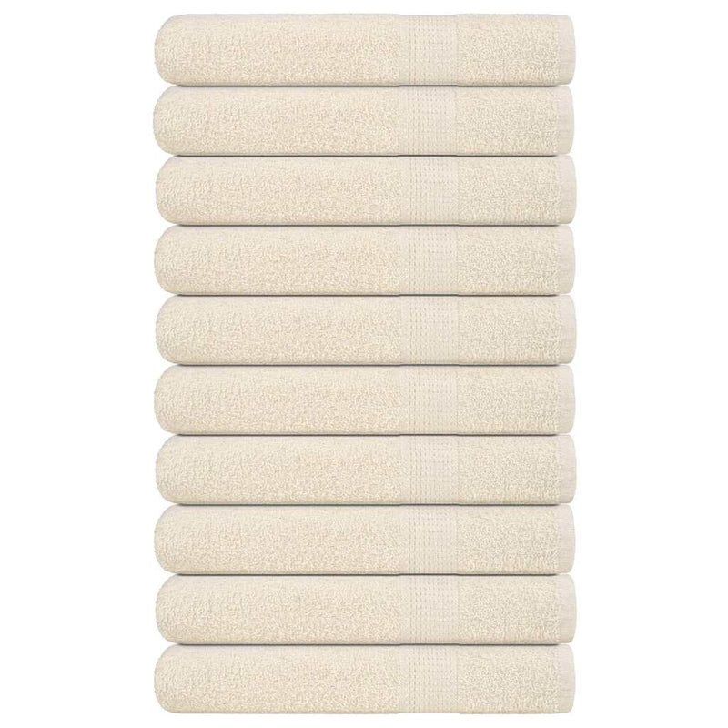 Asciugamani Vidaxl 10 PC 100x200 cm 360 g m² 100% Crema di cotone -Collorato