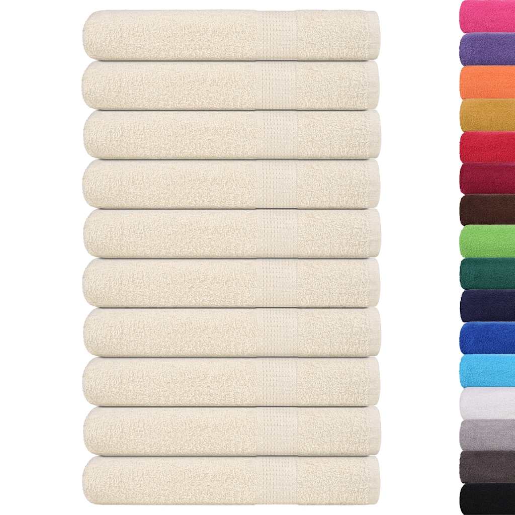 Toallas Vidaxl 10 pc 100x200 cm 360 g m² 100% de crema de algodón