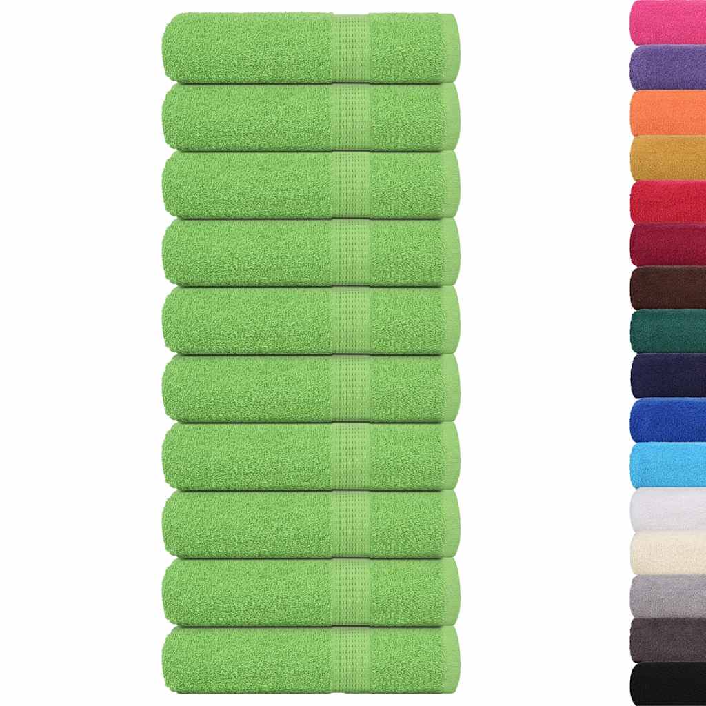 Asciugamani Vidaxl 10 ST 50x100 cm 360 g m² 100% di mela di cotone verde