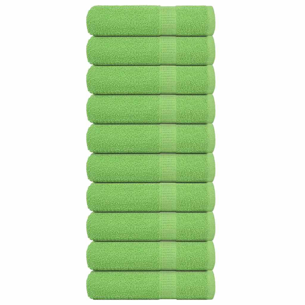 Toallas de ducha Vidaxl 10 st 70x140cm 360 g m² 100% de manzana de algodón verde