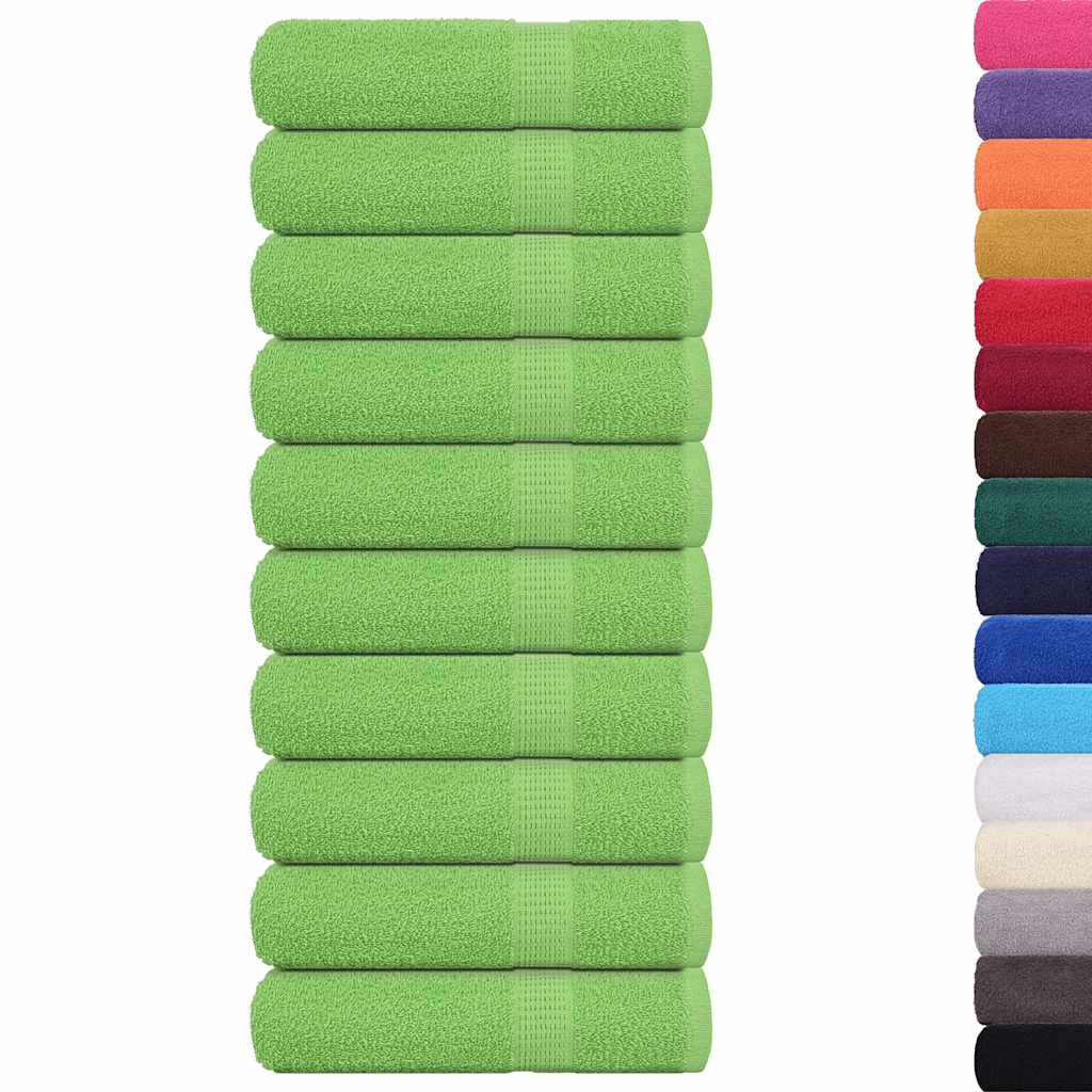 Toallas de ducha Vidaxl 10 st 70x140cm 360 g m² 100% de manzana de algodón verde