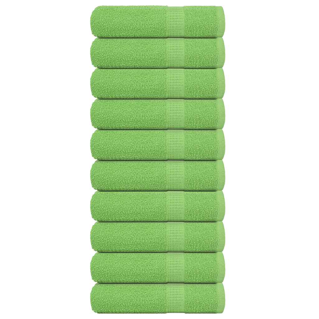 Toallas de baño Vidaxl 10 PCS 100x150 cm 360 g m² 100% de manzana de algodón verde