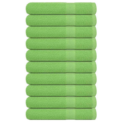 Asciugamani Vidaxl 10 pezzi 100x200 cm 360 g m² 100% di mela di cotone verde
