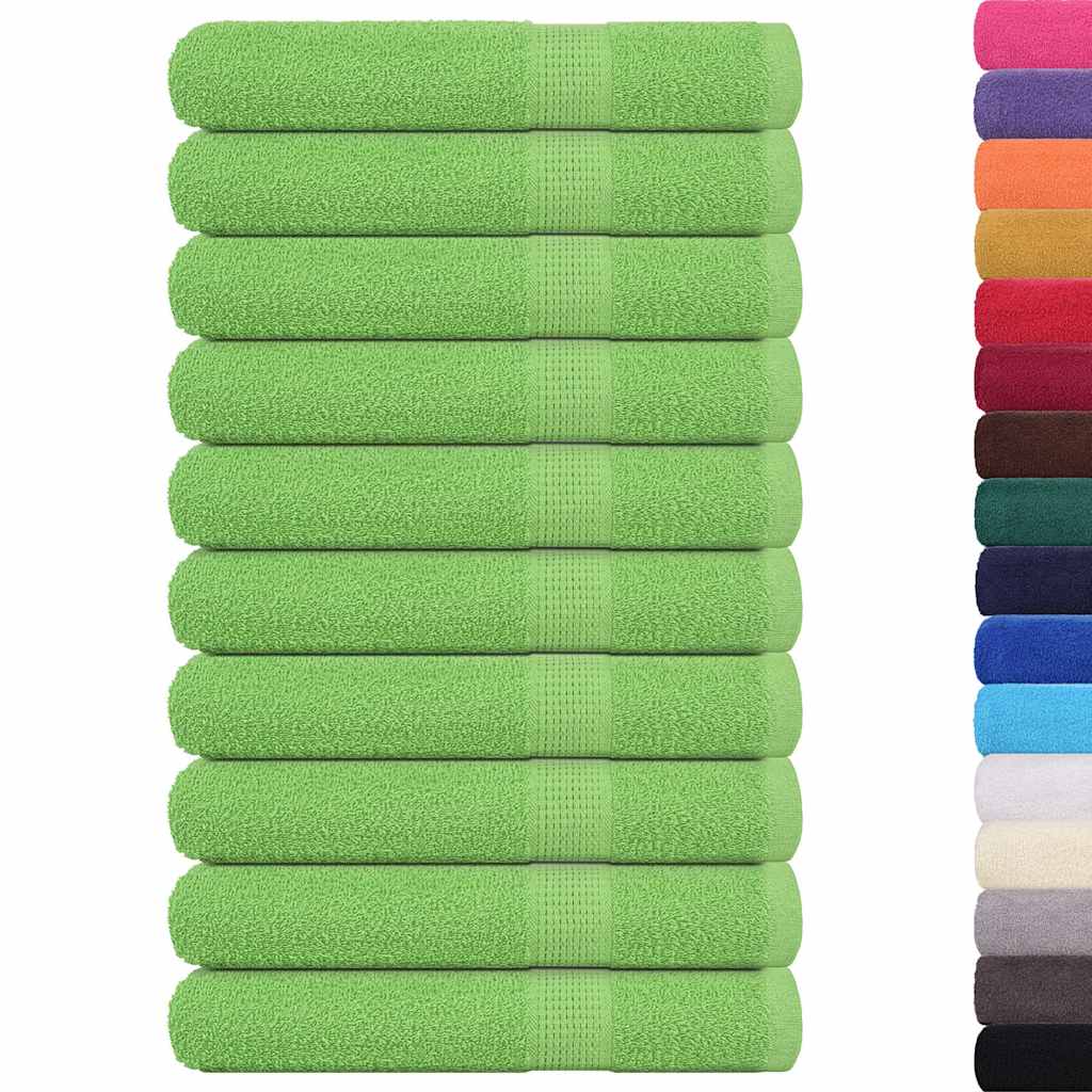 Asciugamani Vidaxl 10 pezzi 100x200 cm 360 g m² 100% di mela di cotone verde