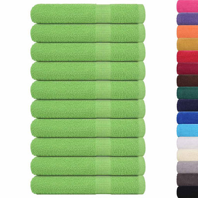 Asciugamani Vidaxl 10 pezzi 100x200 cm 360 g m² 100% di mela di cotone verde