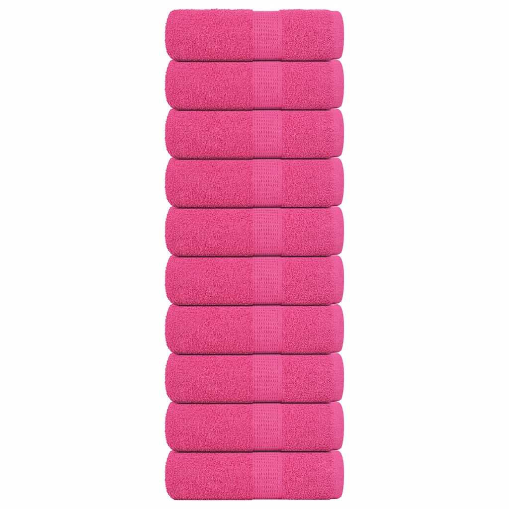 Toallitas invitadas de Vidaxl 10 pcs 30x50 cm 360 g m² 100% rosa de algodón