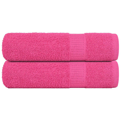 Asciugamani Vidaxl 2 St 50x100 cm 360 g m² 100% di cotone rosa