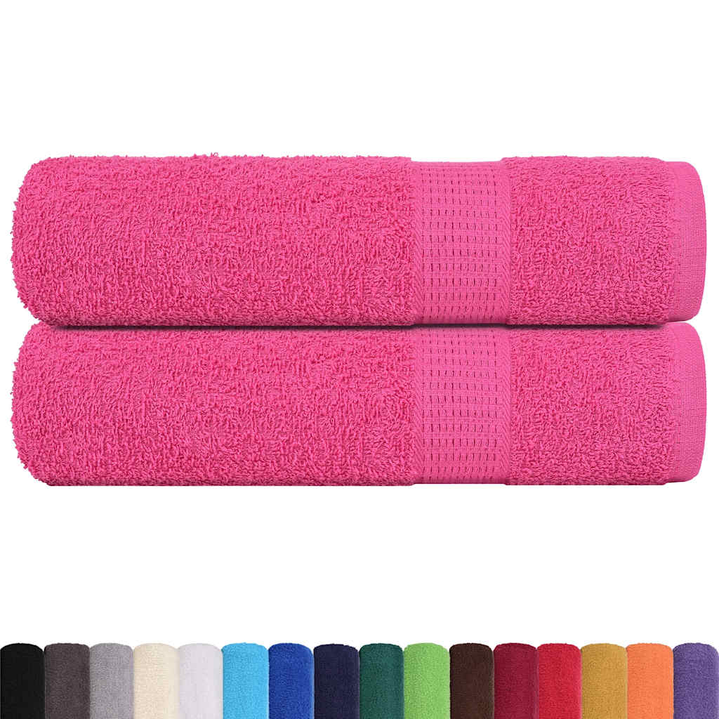 Toallas de ducha Vidaxl 2 st 70x140 cm 360 g m² 100% rosa de algodón