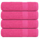Toallas de ducha Vidaxl 4 ST 70x140 cm 360 g m² 100% de algodón rosa