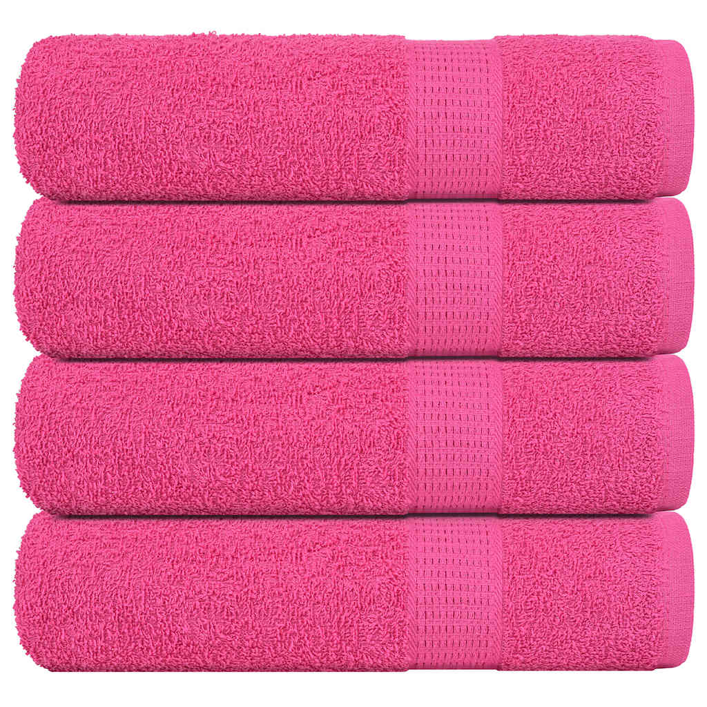 Asciugamani per doccia Vidaxl 4 ST 70x140 cm 360 g m² 100% di cotone rosa