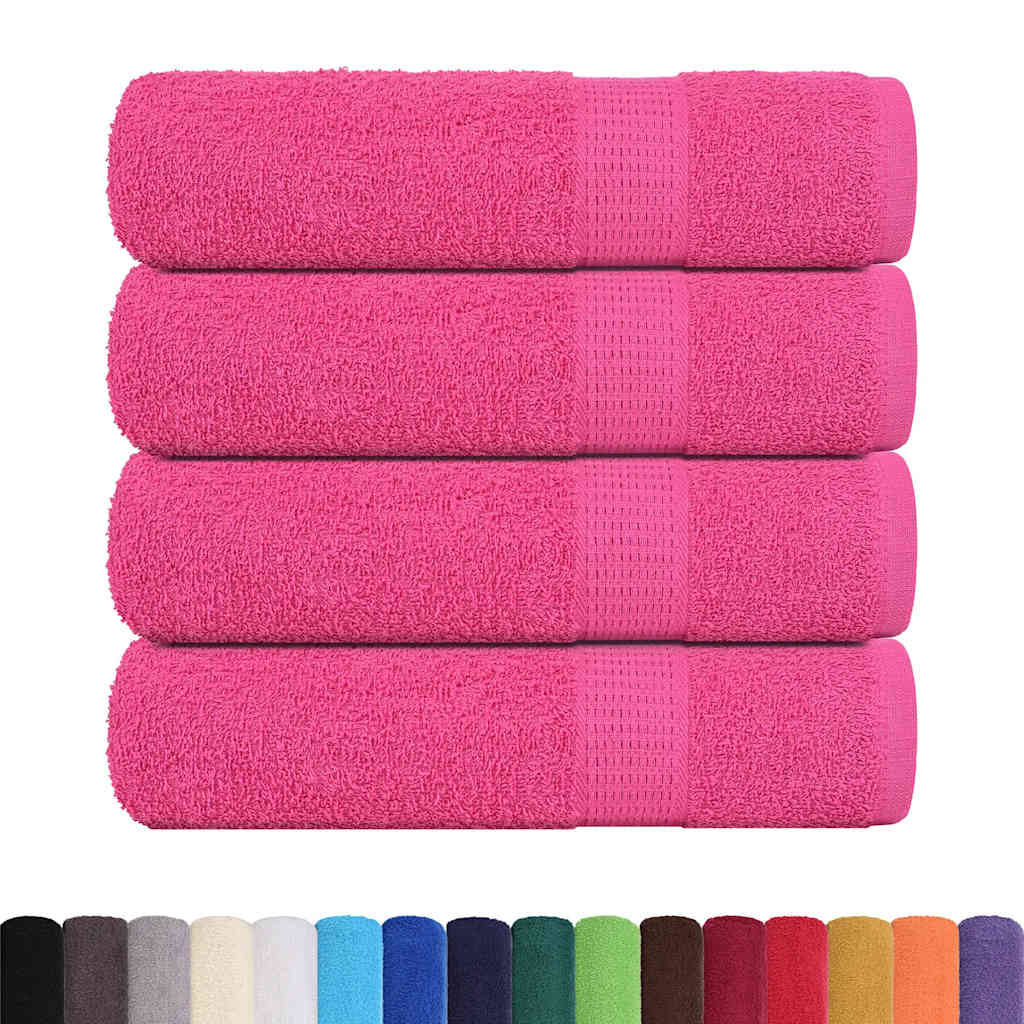 Asciugamani per doccia Vidaxl 4 ST 70x140 cm 360 g m² 100% di cotone rosa