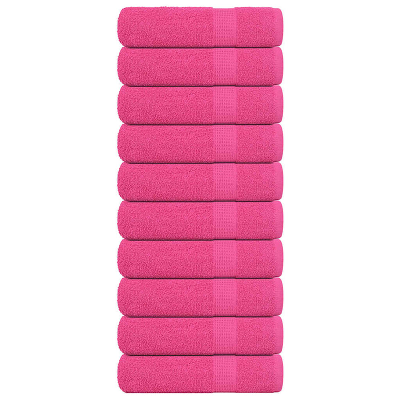 Toallas de ducha Vidaxl 10 st 70x140 cm 360 g m² 100% rosa de algodón