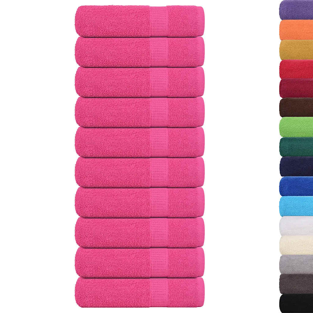 Toallas de ducha Vidaxl 10 st 70x140 cm 360 g m² 100% rosa de algodón