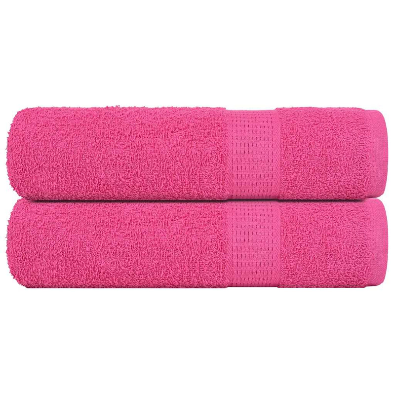 Asciugamani da bagno Vidaxl 2 St 100x150 cm 360 g m² 100% di cotone rosa