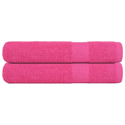 Vidaxl sauna asciugamani 2 ST 80x200 cm 360 g m² 100% di cotone rosa