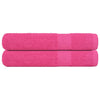 Asciugamani Vidaxl 2 pezzi 100x200 cm 360 g m² 100% di cotone rosa