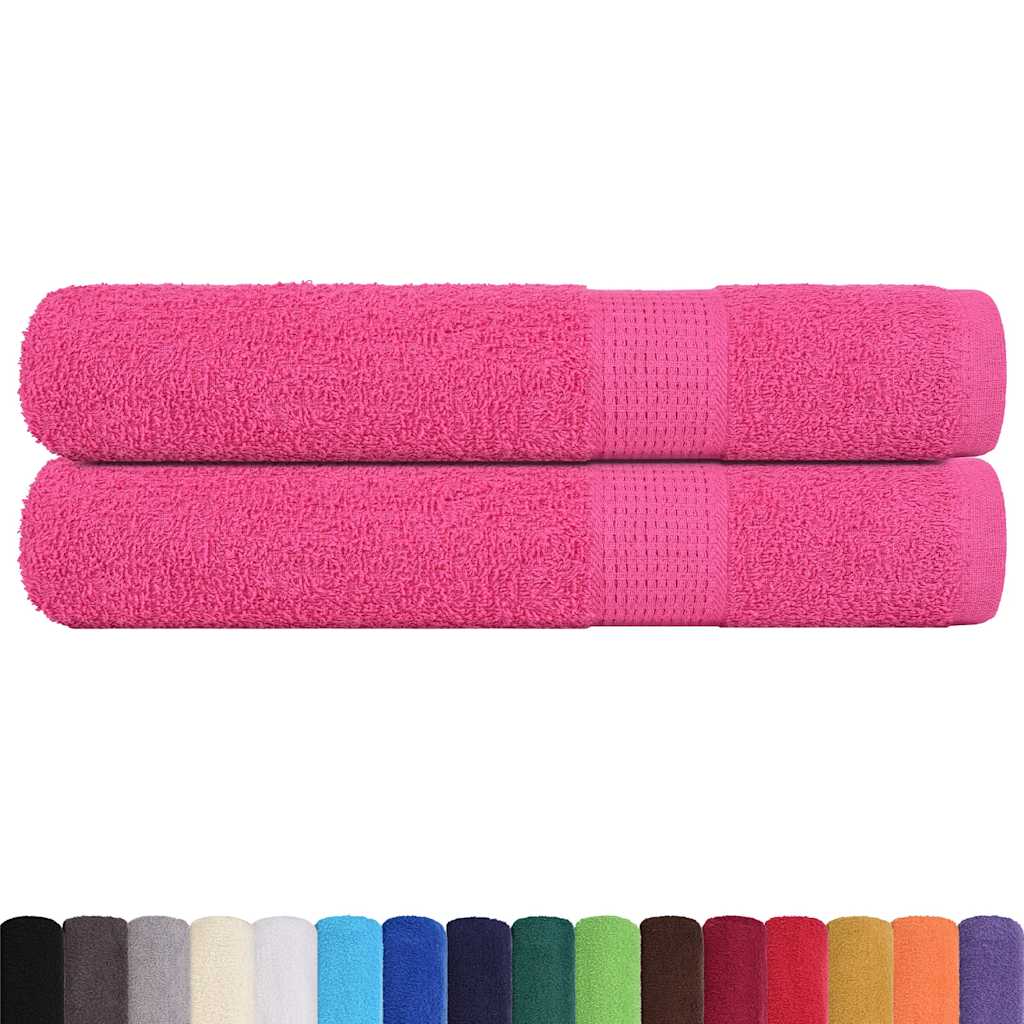 Asciugamani Vidaxl 2 pezzi 100x200 cm 360 g m² 100% di cotone rosa