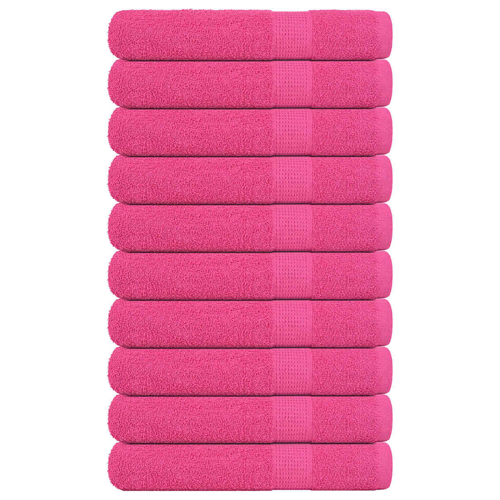 Asciugamani Vidaxl 10 pezzi 100x200 cm 360 g m² 100% di cotone rosa