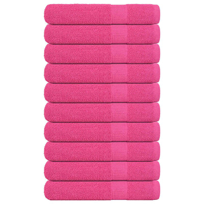 Asciugamani Vidaxl 10 pezzi 100x200 cm 360 g m² 100% di cotone rosa