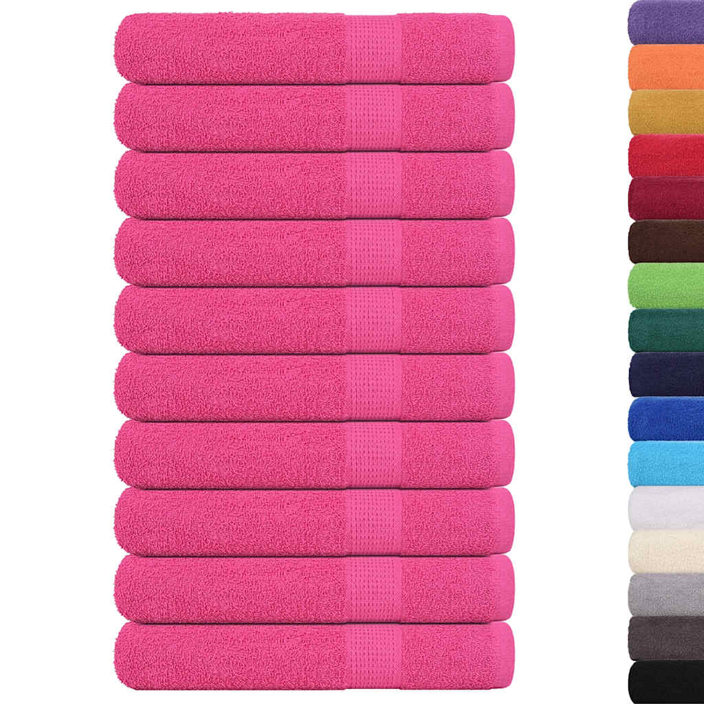 Asciugamani Vidaxl 10 pezzi 100x200 cm 360 g m² 100% di cotone rosa