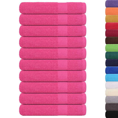 Asciugamani Vidaxl 10 pezzi 100x200 cm 360 g m² 100% di cotone rosa