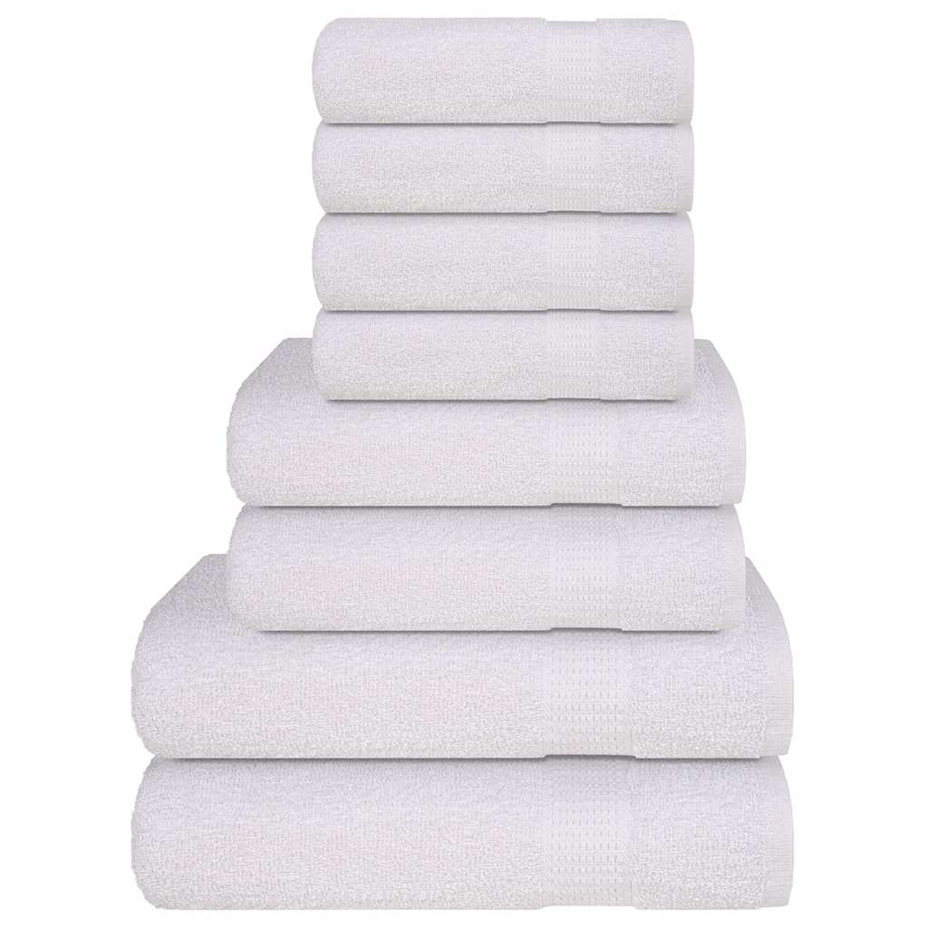 Vidaxl Set de toallas de 8 piezas 360 g m² 100% de algodón blanco