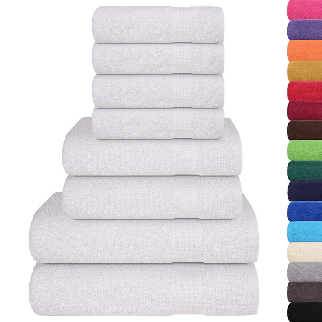 Vidaxl Set de toallas de 8 piezas 360 g m² 100% de algodón blanco