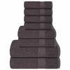 Vidaxl Set di asciugamani a 8 pezzi 360 g m² 100% di cotone antracite colorato
