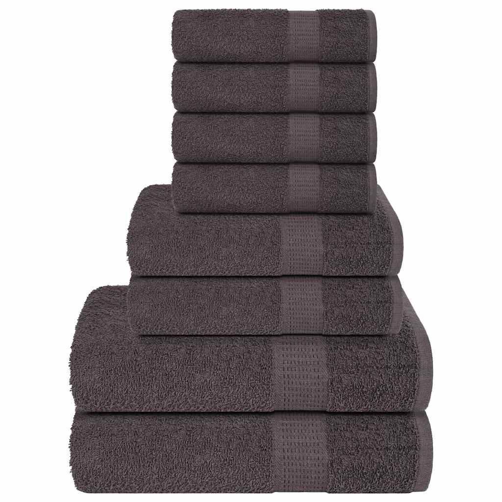 Vidaxl Set de toallas de 8 piezas 360 g m² 100% de color antracita de algodón