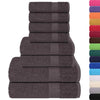 Vidaxl Set di asciugamani a 8 pezzi 360 g m² 100% di cotone antracite colorato