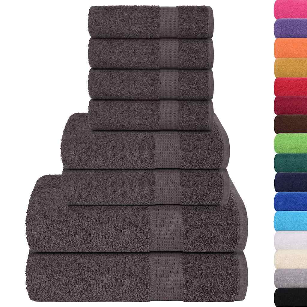 Vidaxl Set de toallas de 8 piezas 360 g m² 100% de color antracita de algodón