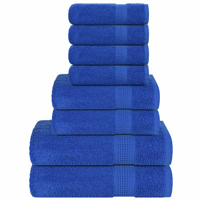 Vidaxl Set di asciugamani a 8 pezzi 360 g m² 100% blu cotone