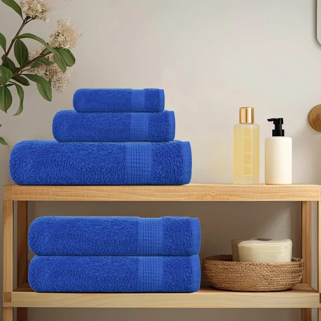 Vidaxl Set di asciugamani a 8 pezzi 360 g m² 100% blu cotone