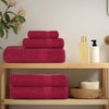 Vidaxl Set de toalla de 8 piezas 360 g m² 100% Algodón Borgoña Rojo