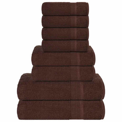 Vidaxl Set di asciugamani a 8 pezzi 360 g m² 100% di cotone marrone
