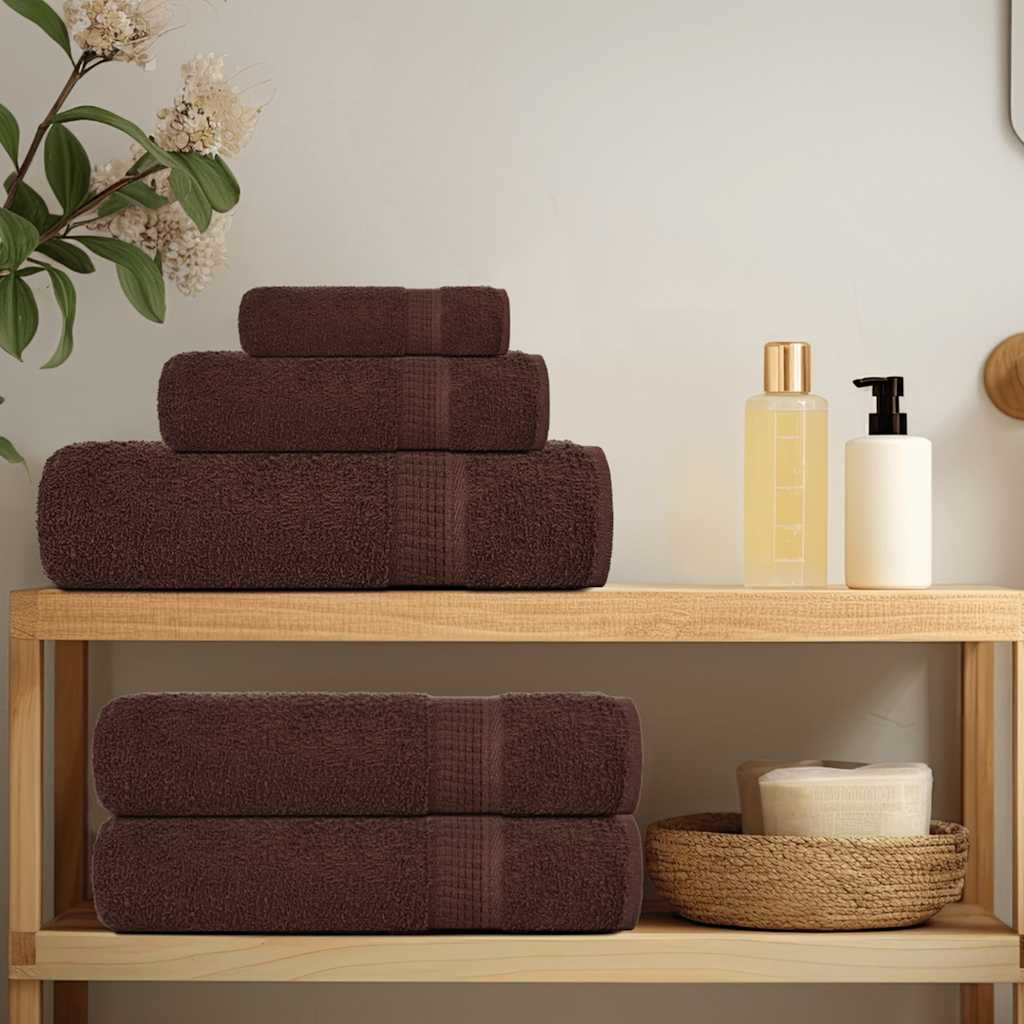 Vidaxl Set di asciugamani a 8 pezzi 360 g m² 100% di cotone marrone