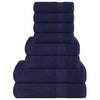 Vidaxl Conjunto de toallas de 8 piezas 360 g m² 100% de algodón azul marino