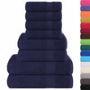 Vidaxl Conjunto de toallas de 8 piezas 360 g m² 100% de algodón azul marino