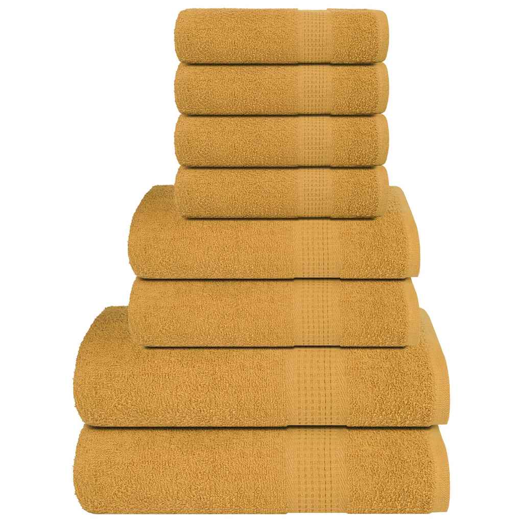 Vidaxl Juego de toallas de 8 piezas 360 g m² 100% de oro de algodón