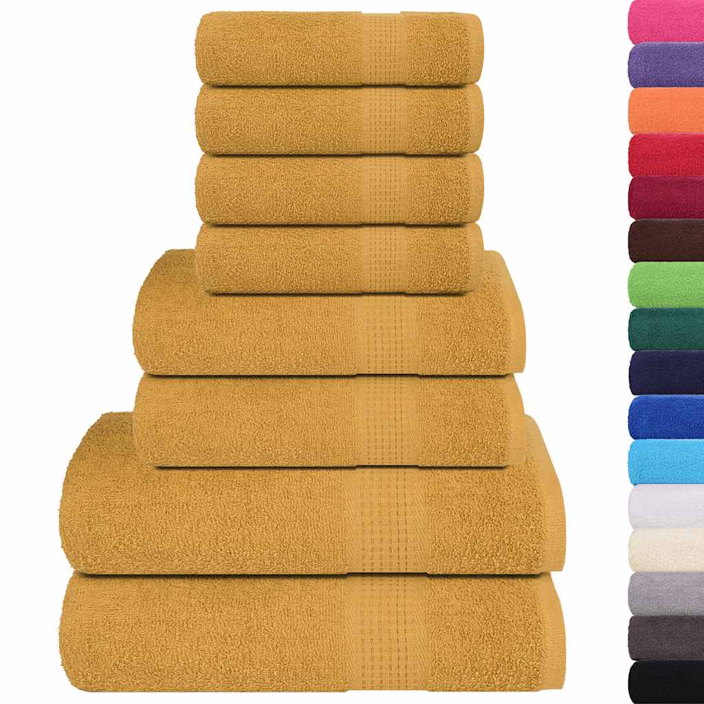 Vidaxl Juego de toallas de 8 piezas 360 g m² 100% de oro de algodón