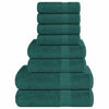 Vidaxl Set di asciugamani a 8 pezzi 360 g m² 100% di cotone verde