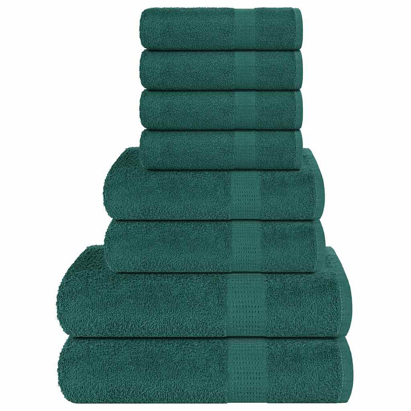 Vidaxl Set di asciugamani a 8 pezzi 360 g m² 100% di cotone verde