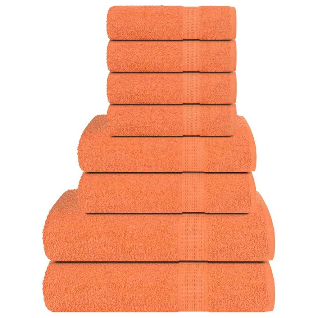 Vidaxl Set di asciugamani a 8 pezzi 360 g m² 100% cotone arancione