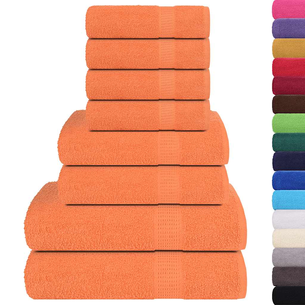 Vidaxl Set di asciugamani a 8 pezzi 360 g m² 100% cotone arancione