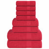 Vidaxl Set di asciugamani a 8 pezzi 360 g m² 100% di rosso di cotone