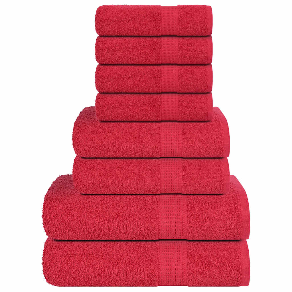 Vidaxl Conjunto de toallas de 8 piezas 360 g m² 100% algodón rojo