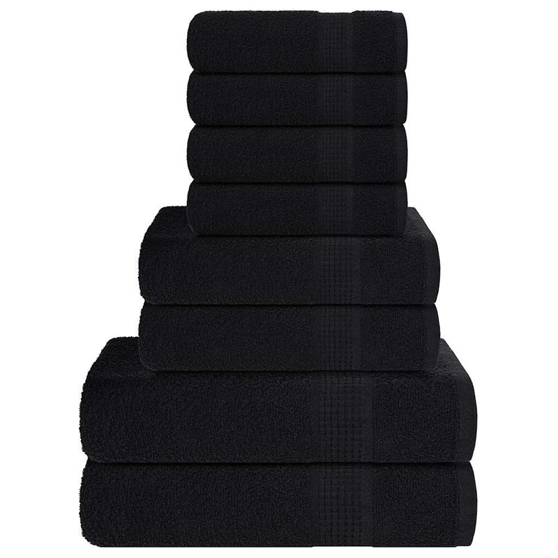 Vidaxl Set di asciugamani a 8 pezzi 360 g m² 100% di cotone nero