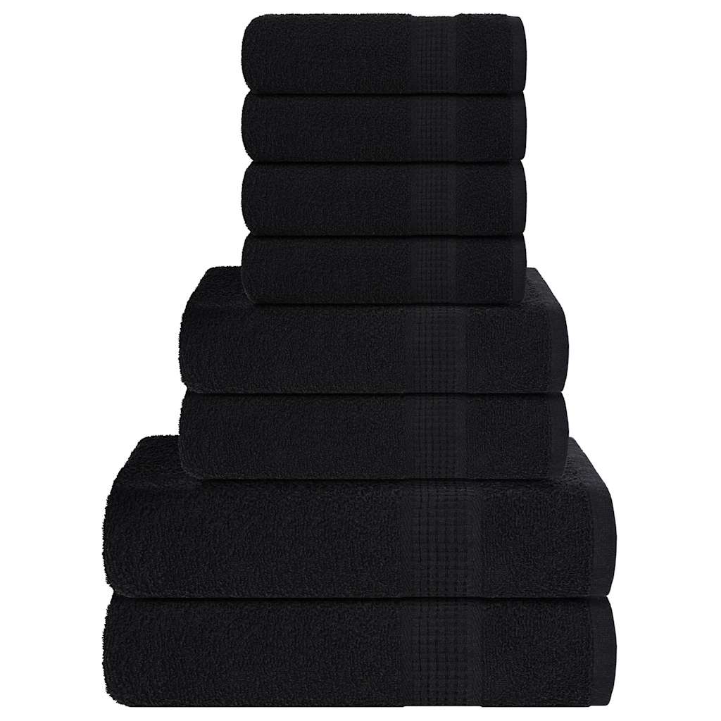 Vidaxl Set di asciugamani a 8 pezzi 360 g m² 100% di cotone nero