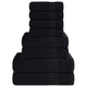 Vidaxl Set di asciugamani a 8 pezzi 360 g m² 100% di cotone nero